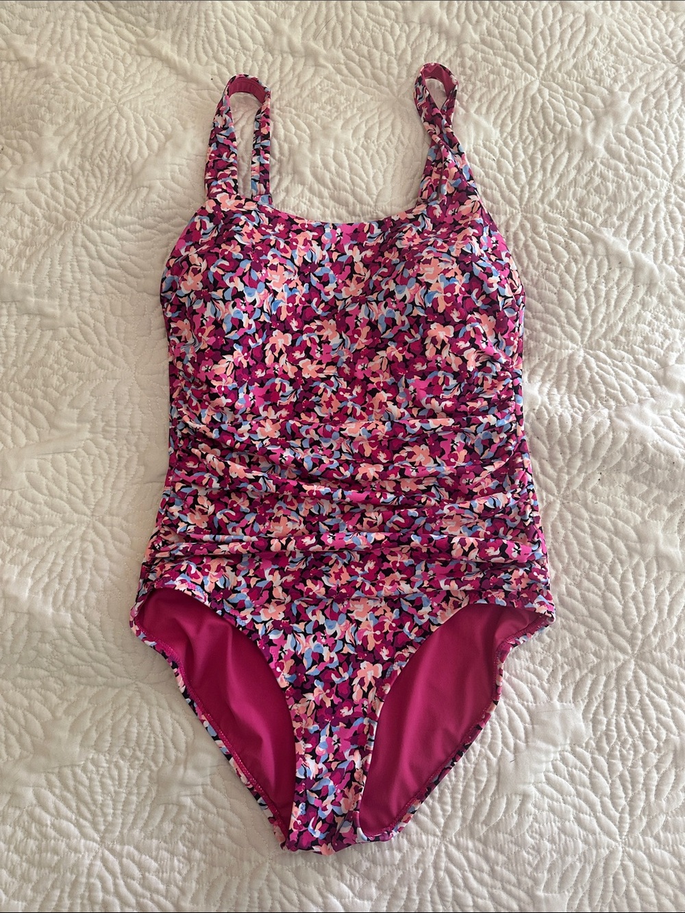 Athleta Floral Pink Multi One-Piece Swimsuit